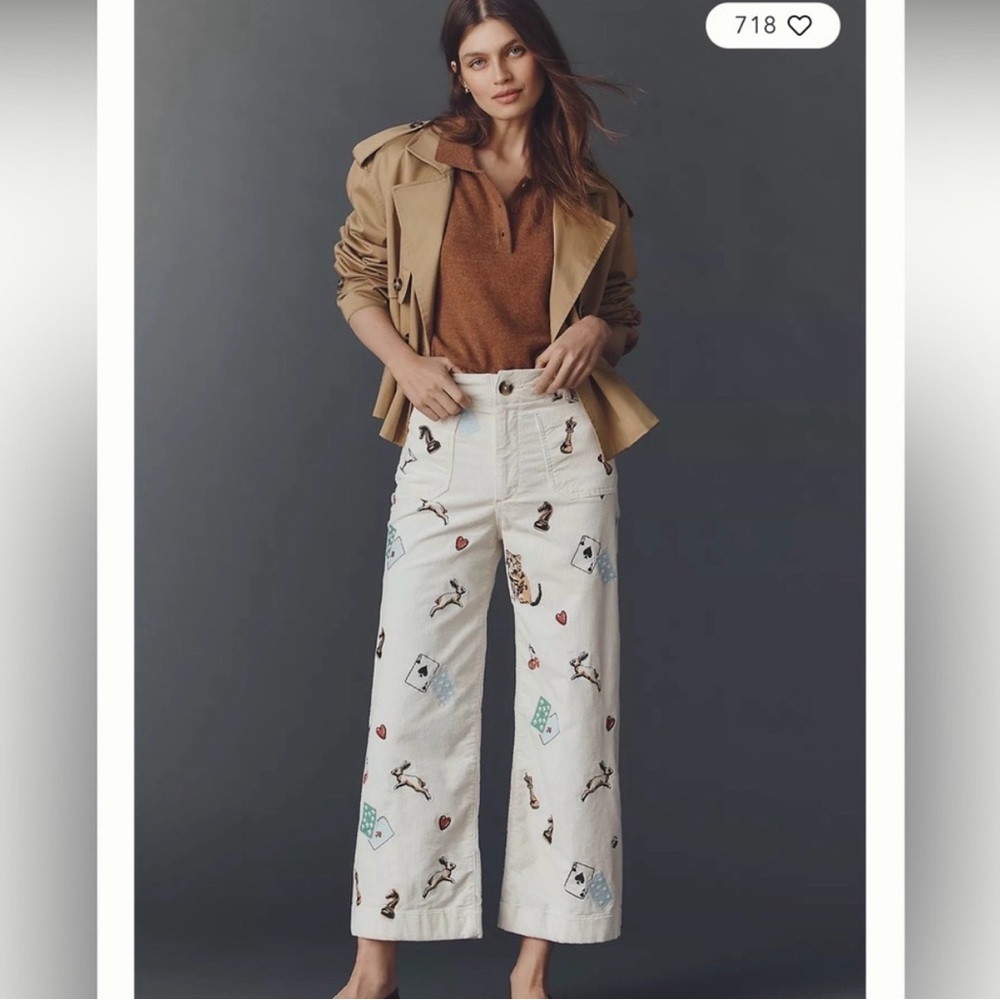 Maeve Cream Corduroy Pants - Picture 3 of 9